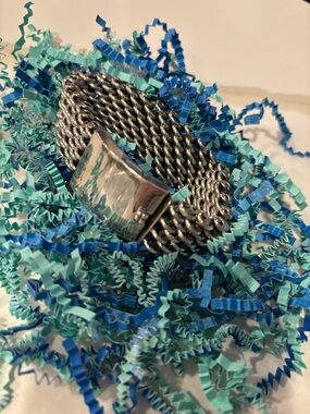 HEAVY Sterling 925 Silver Mesh Link Chain Mail Chunky Bracelet 89 Grams